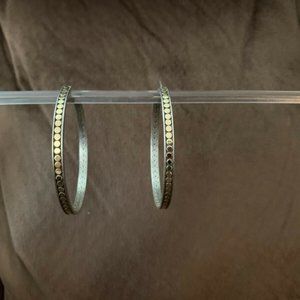 NEW Rare John Hardy New 18kt gold dot large hoop earrings, sterling silver